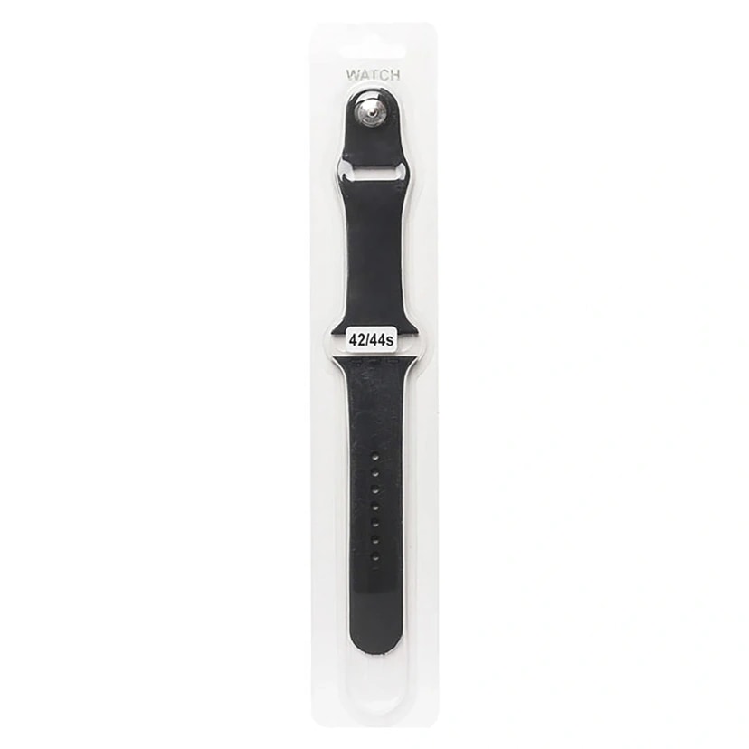 Ремешок на кнопке - Sport Band для Apple Watch 42/44/45/46/49 мм (S) (black)  — фото 2