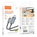 Кабель Type-C - HDMI - Hoco UA27 (200 см) (metal grey)  — фото 3