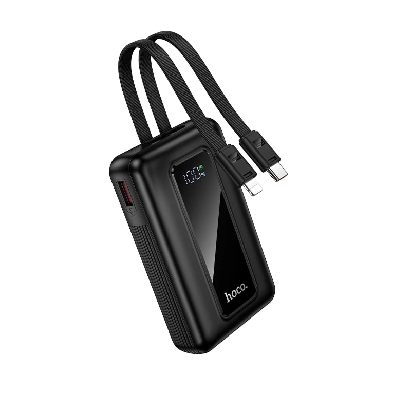Внешний аккумулятор 10000mAh - Hoco J162 22.5W PD+QC3.0 (Type-C/USB/Cables) (black)  — фото 2