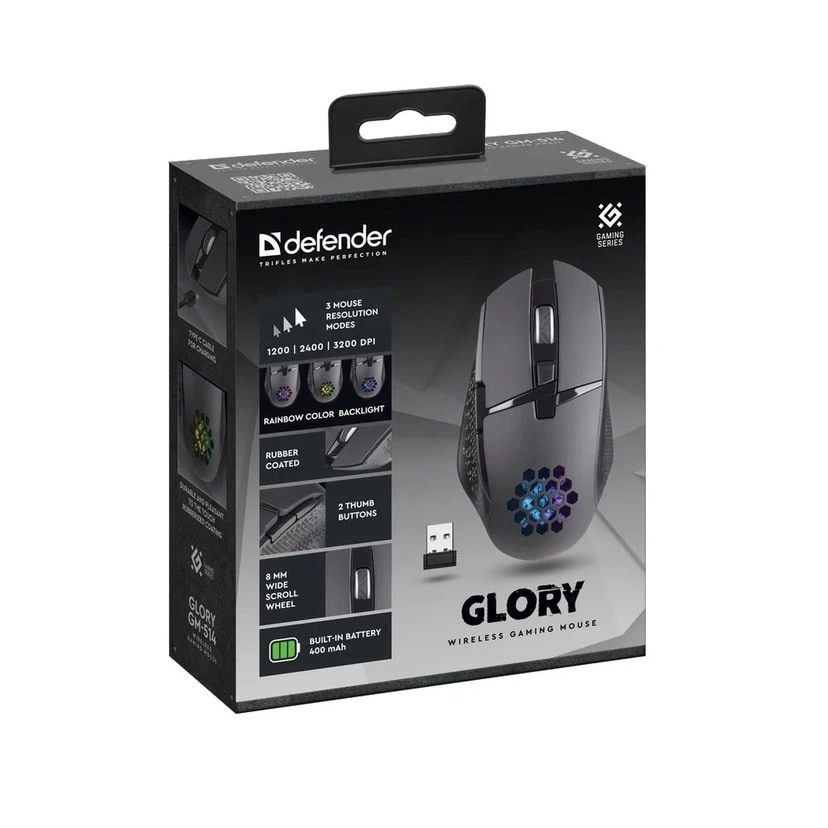 Мышь оптическая беспроводная - Defender Glory GM-514 (black) 