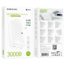Внешний аккумулятор 30000mAh - Borofone BJ57B 22.5W PD+QC3.0 (Type-C/Micro-USB/2xUSB/Cables) (white)  — фото 2