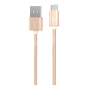 Кабель USB - Type-C - Hoco X2 Knitted (100 см) (gold)  — фото 1