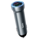 Адаптер автомобильный - Hoco Z54A Prosperous 48W PD+QC3.0 (Type-C/USB) (metal grey)  — фото 2