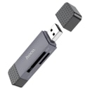 Карт-ридер USB/Type-C - Hoco HB45 (metal grey)  — фото 2