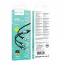 Кабель Apple lightning/Type-C - 3.5 jack - Hoco UPA26A (100 см) (metal grey)  — фото 2