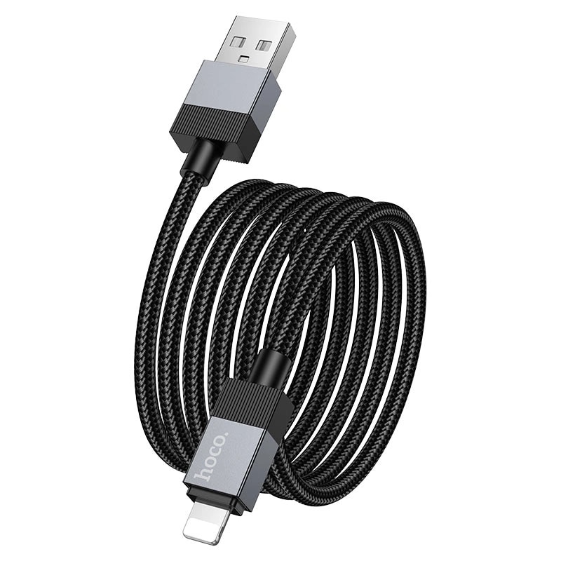Кабель USB - Apple lightning - Hoco X110 Honorific (100 см) (black)  — фото 2