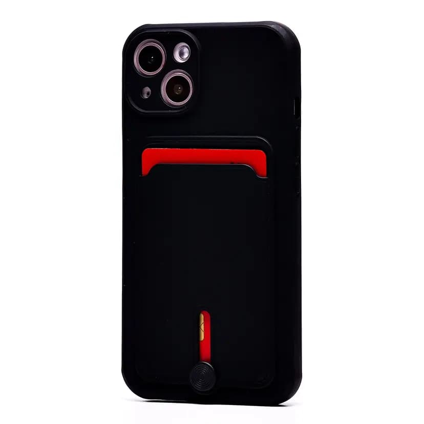 Чехол-накладка с картхолдером - SC304 для Apple iPhone 13 (black)