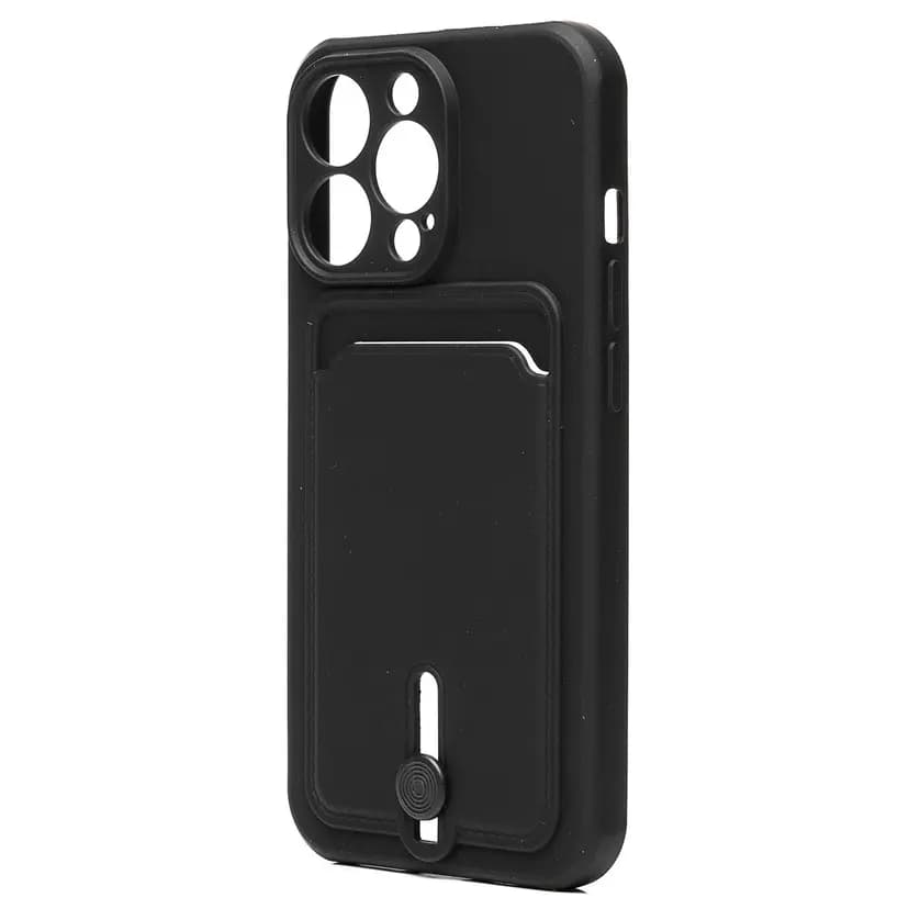 Чехол-накладка с картхолдером - SC304 для Apple iPhone 14 Pro (black)