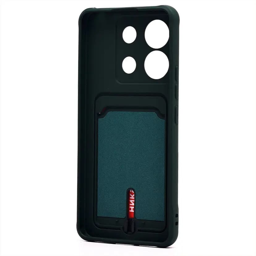 Чехол-накладка с картхолдером - SC304 для Redmi Note 13 Pro 4G (dark green) — фото 2