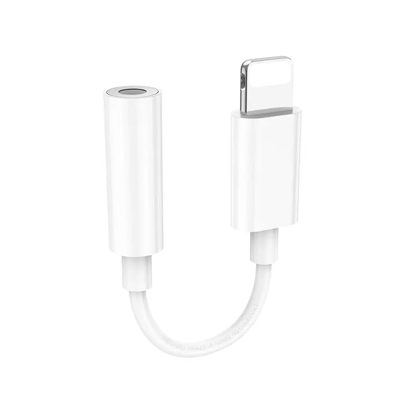Адаптер Apple lightning - 3.5 jack - Hoco LS34 Digital Audio Converter (11 см) (white) — фото 2