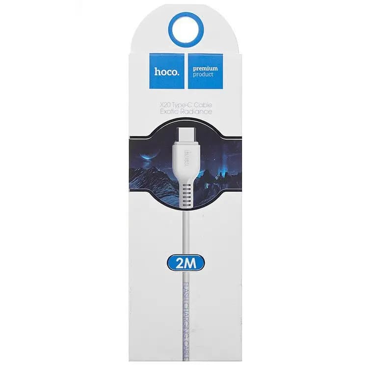 Кабель USB - Type-C - Hoco X20 Snow Storm (200 см) (white)