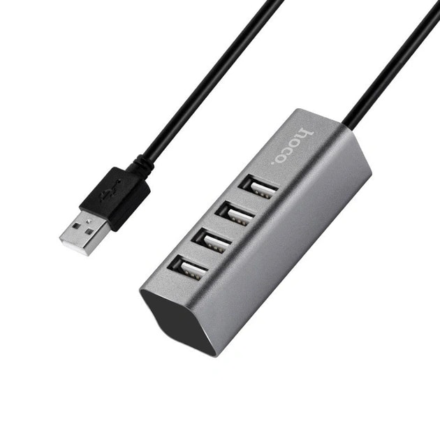 Хаб USB - 4 USB - Hoco HB1 (80 см) (tarnish)
