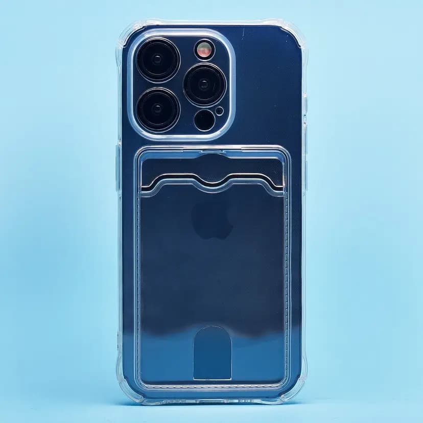 Чехол-накладка с картхолдером - SC276 для Apple iPhone 15 Pro (transparent)