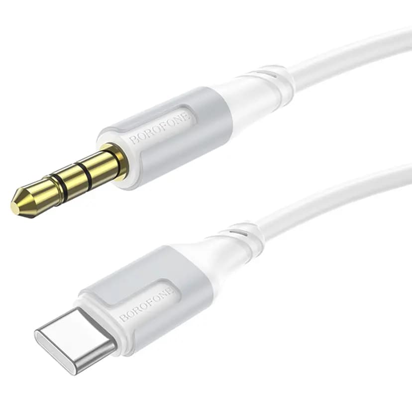 Кабель Type-C - 3.5 jack - Borofone BL19 Creator (100 см) (white) — фото 2