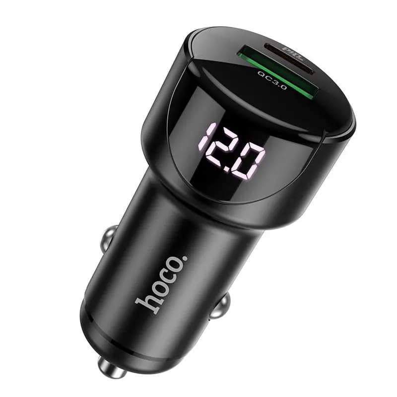 Адаптер автомобильный - Hoco Z42 Light 20W PD+QC3.0 (Type-C/USB) (black) — фото 2