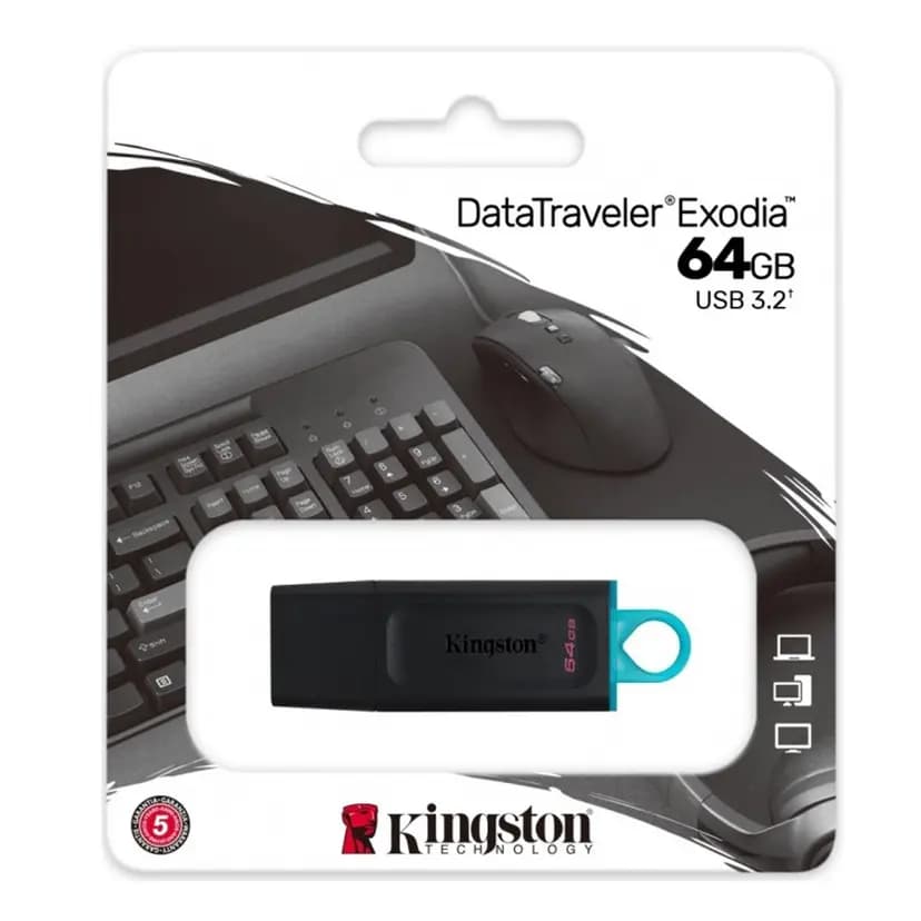 Флэш-накопитель USB 64Gb - Kingston DataTraveler Exodia (black/light blue)