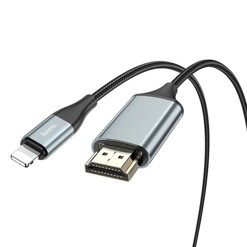 Кабель Apple lightning - HDMI - Hoco UA15 (200 см) (gray) — фото 2