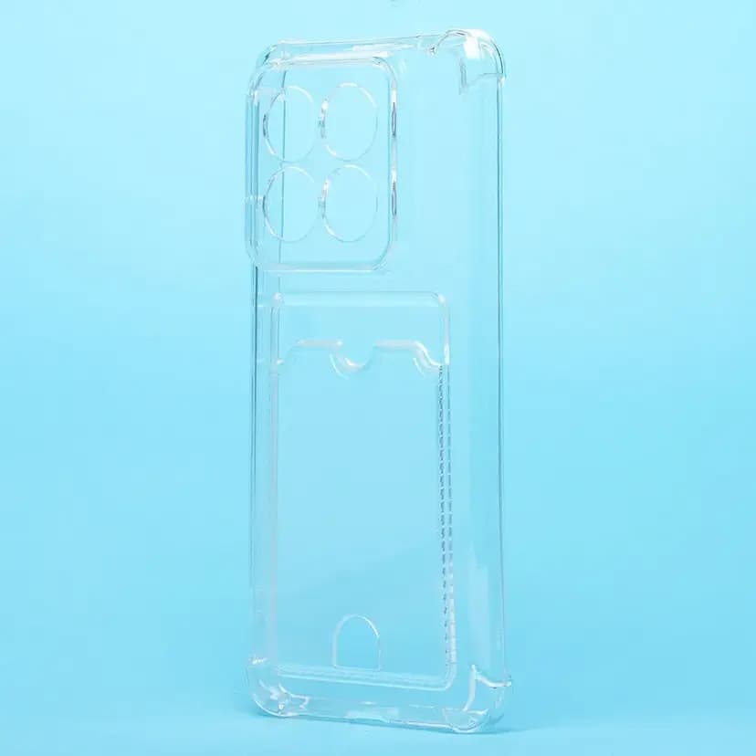 Чехол-накладка с картхолдером - SC338 для Xiaomi 14 Pro (transparent)