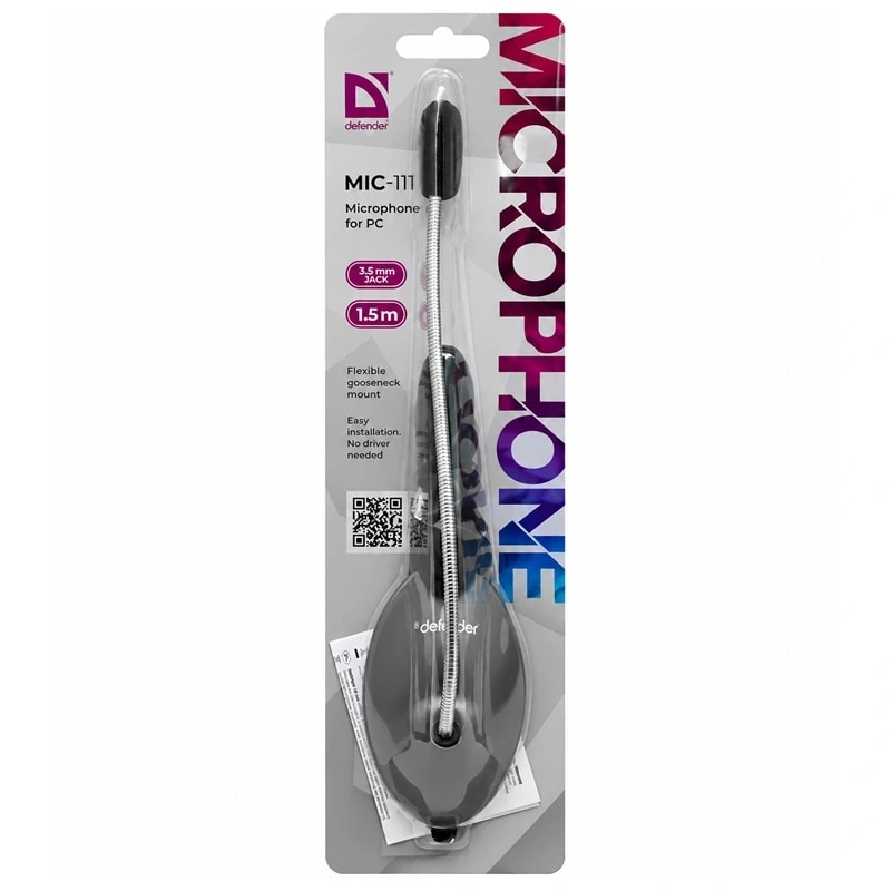 Микрофон - Defender MIC-111 (grey) — фото 2