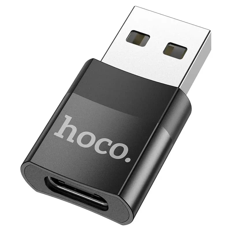 Адаптер USB - Type-C - Hoco UA17 (black) — фото 2