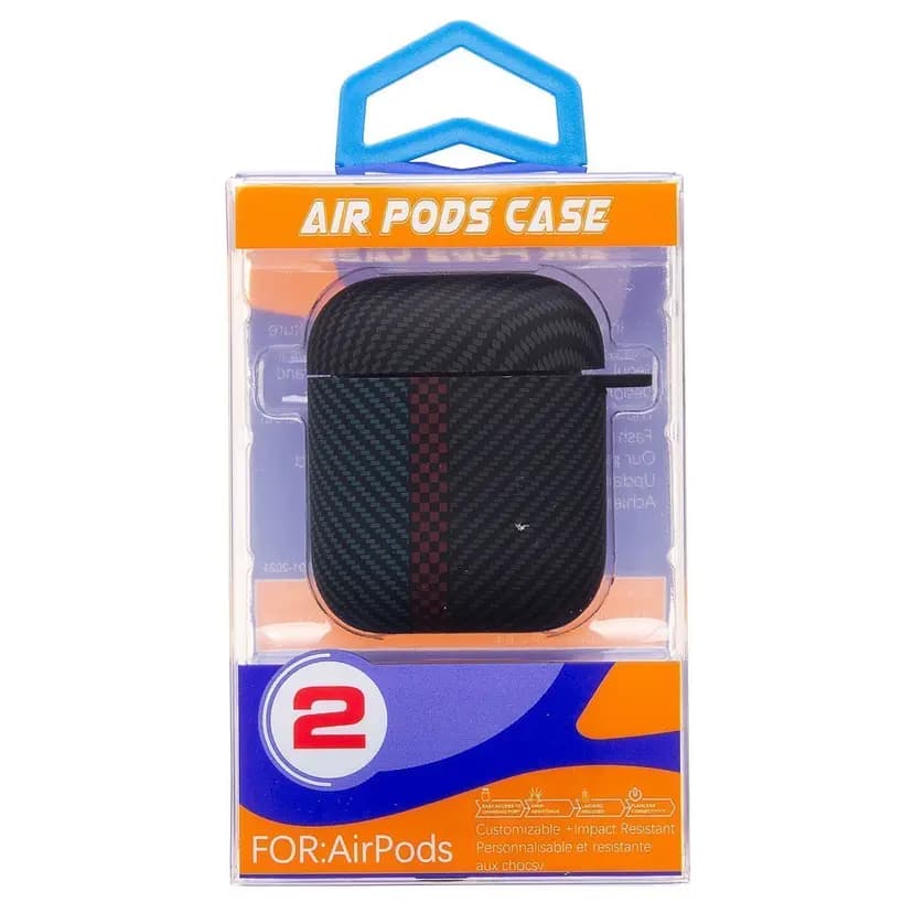 Чехол - Luxo Creative PC120 для кейса Apple AirPods 1/2 (black/blue)