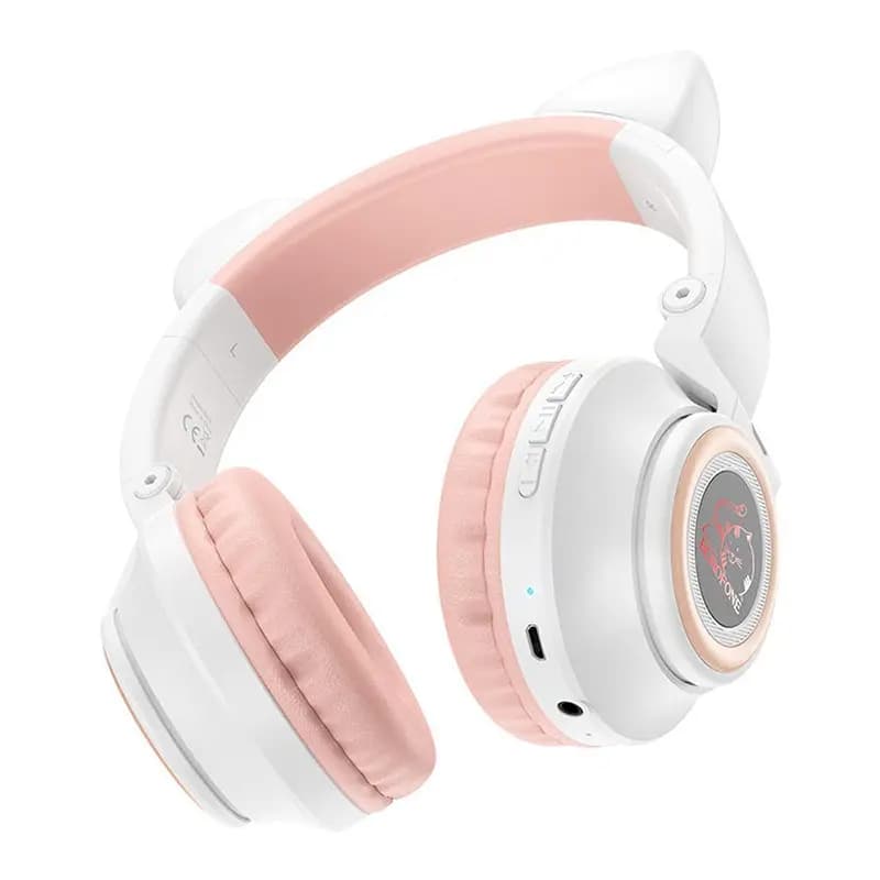 Наушники беспроводные полноразмерные - Borofone BO18 cat ear (white) — фото 2