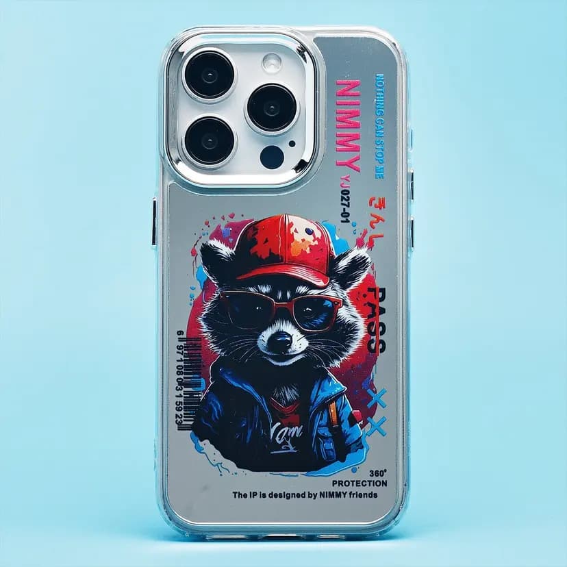 Чехол-накладка - PC092 для Apple iPhone 15 Pro (print racoon)