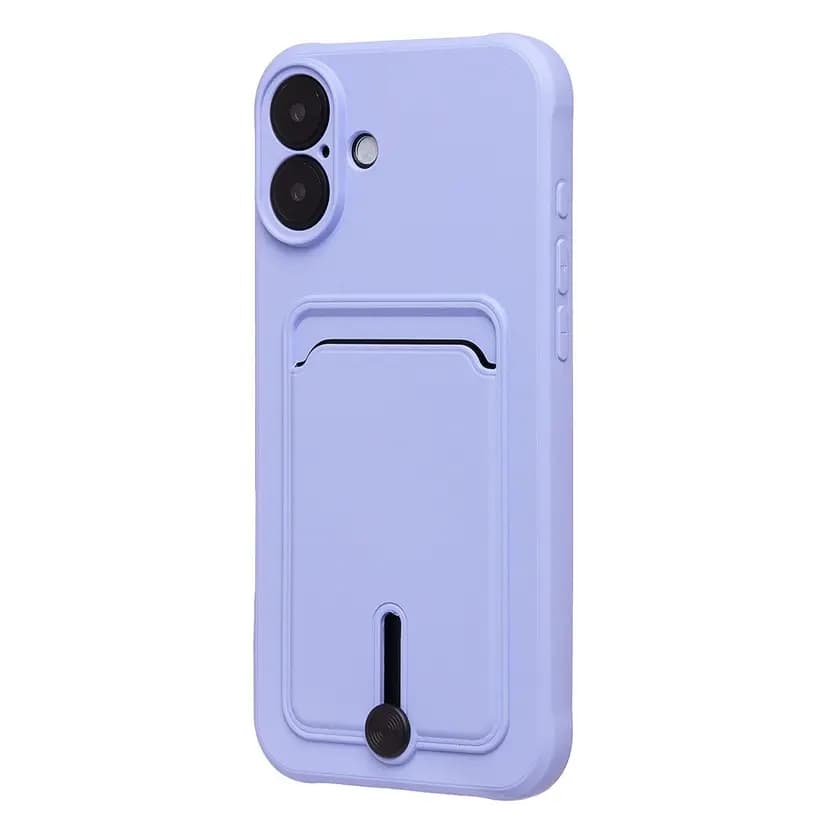 Чехол-накладка с картхолдером - SC304 для Apple iPhone 16 Plus (light violet)