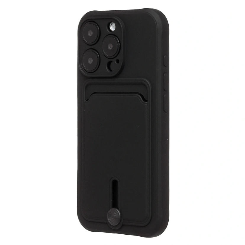 Чехол-накладка с картхолдером - SC304 для Apple iPhone 16 Pro (black)