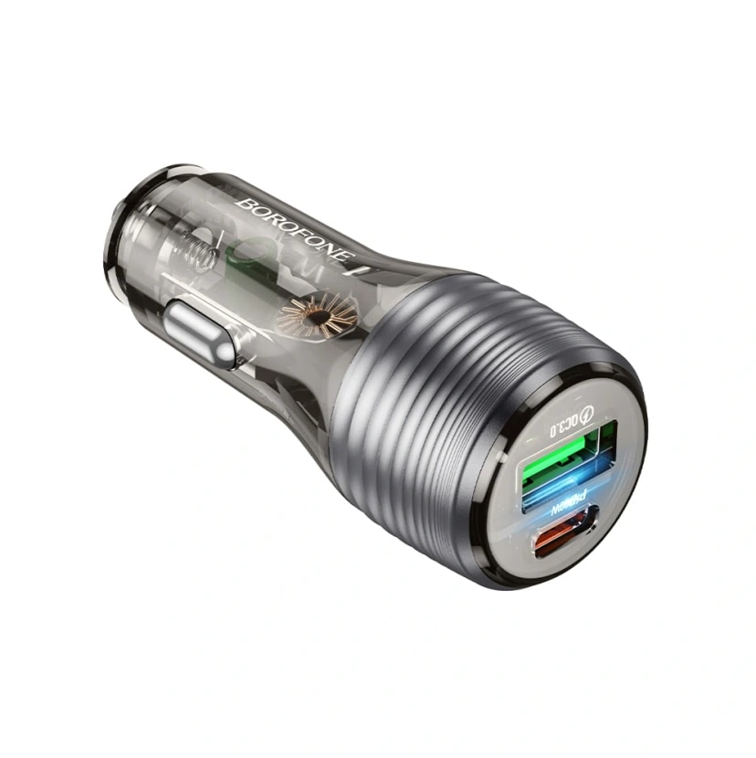 Адаптер автомобильный - Borofone BZ30 Absolute 48W PD+QC3.0 (USB/Type-C) (black)