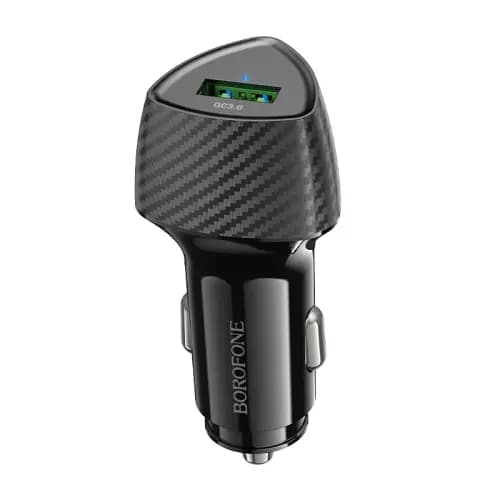 Адаптер автомобильный - Borofone BZ31 Solid 18W QC3.0 (USB) (carbon black) — фото 2