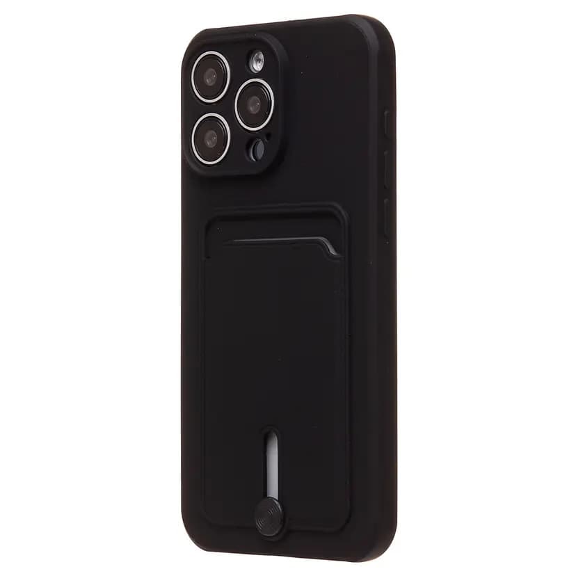 Чехол-накладка с картхолдером - SC304 для Apple iPhone 15 Pro Max (black)