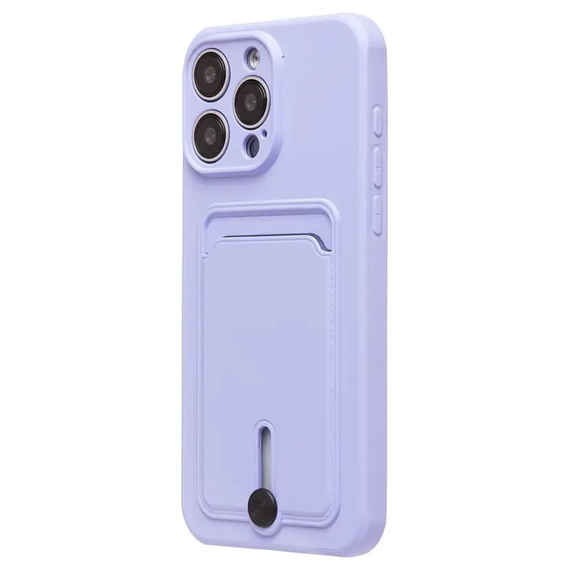Чехол-накладка с картхолдером - SC304 для Apple iPhone 15 Pro Max (light violet)