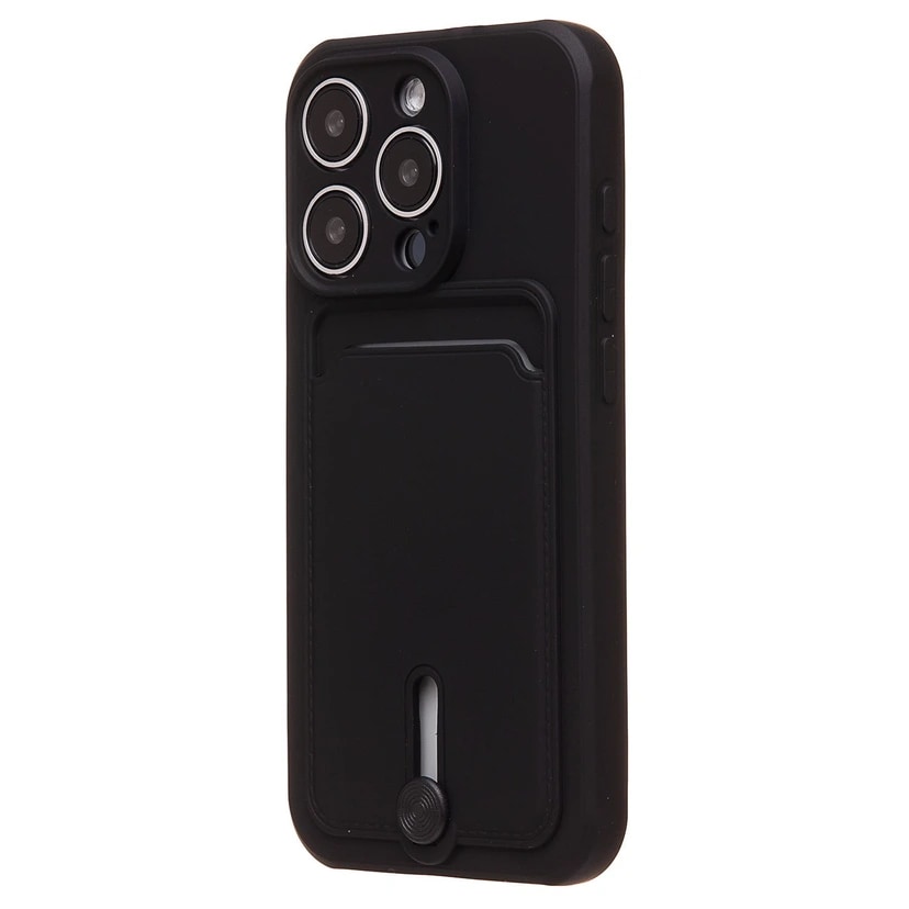 Чехол-накладка с картхолдером - SC304 для Apple iPhone 15 Pro (black)