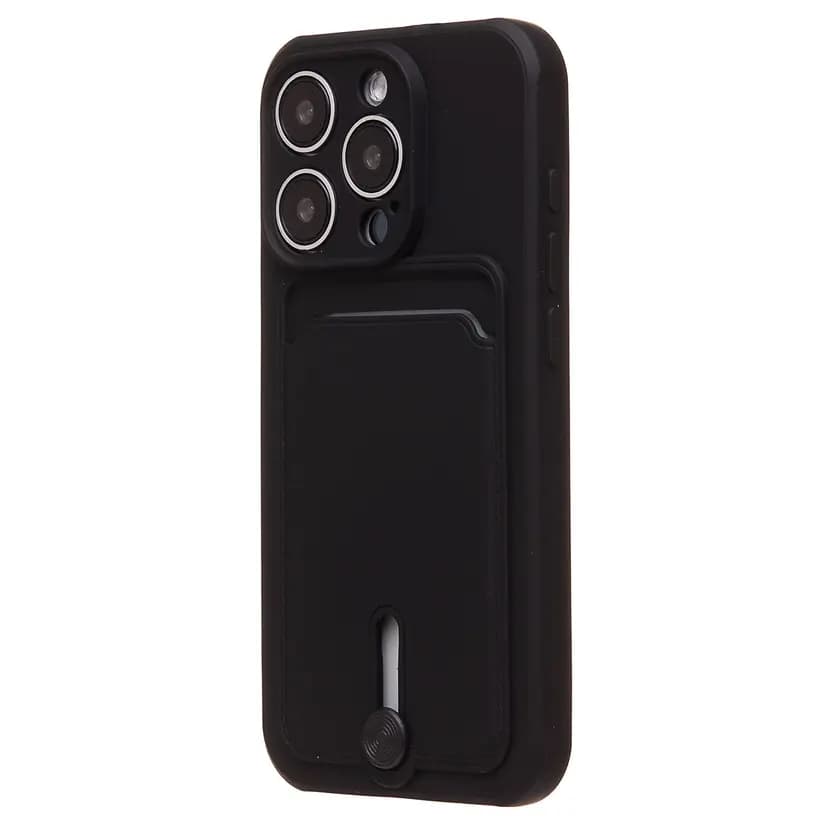 Чехол-накладка с картхолдером - SC304 для Apple iPhone 15 Pro (black)