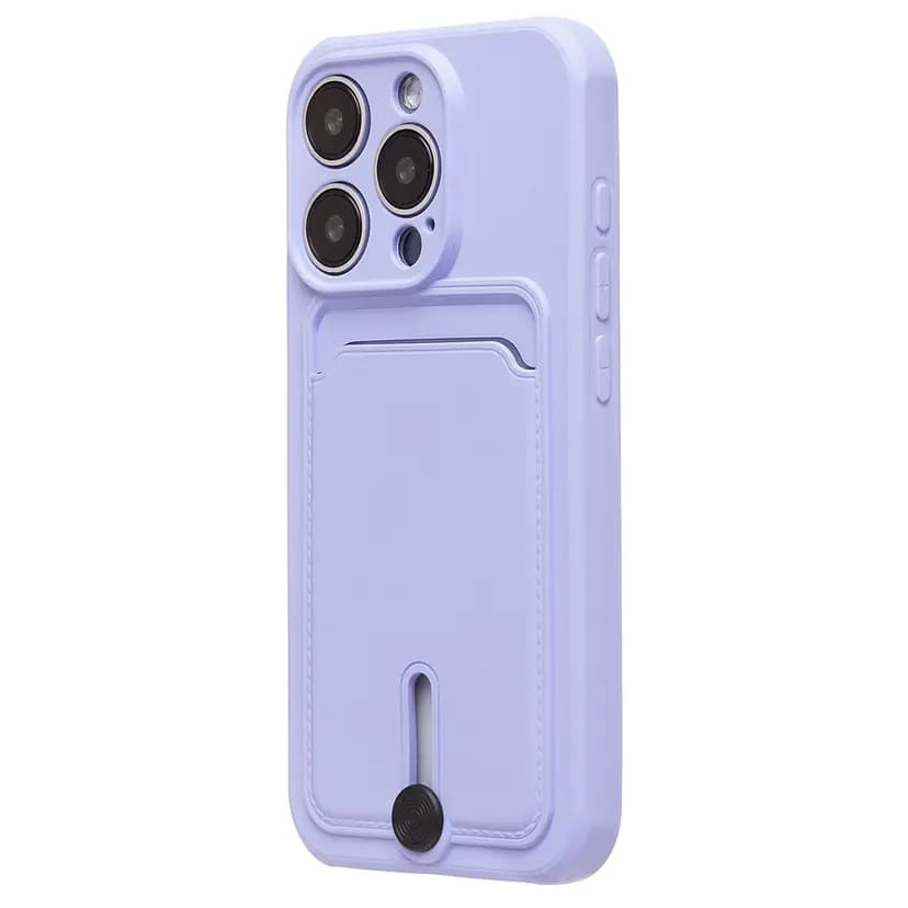 Чехол-накладка с картхолдером - SC304 для Apple iPhone 15 Pro (light violet)