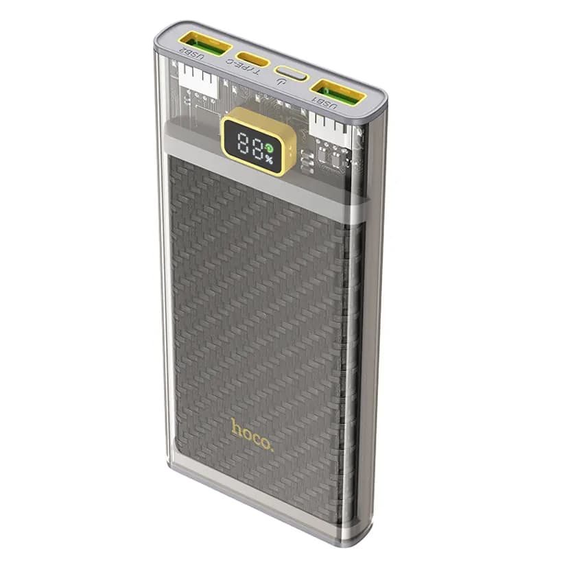 Внешний аккумулятор 10000mAh - Hoco J103 Discovery 22.5W PD+QC3.0 (Type-C/2xUSB) (transparent grey) — фото 2