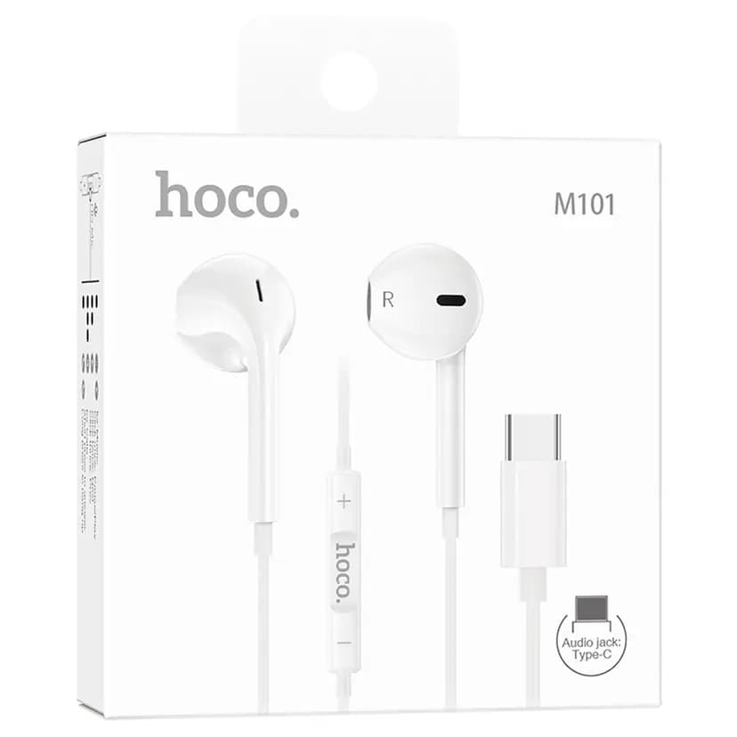 Наушники проводные Type-C - Hoco M101 Crystal joy (white)