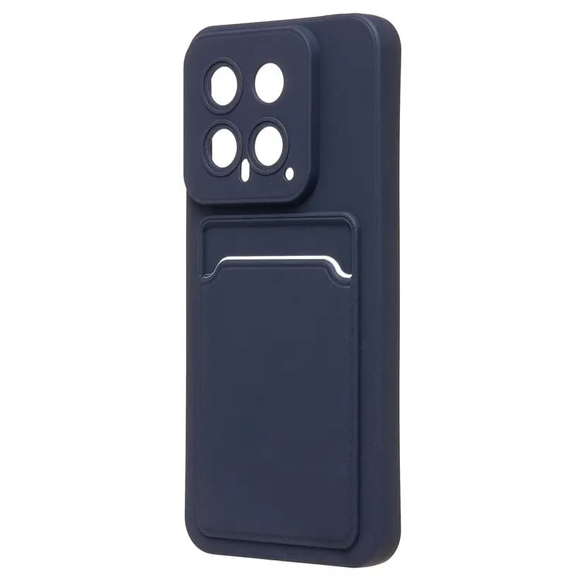 Чехол-накладка с картхолдером - SC337 для Xiaomi 14 (dark blue)