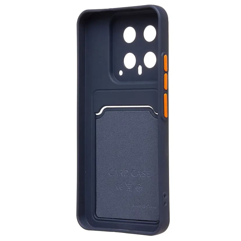 Чехол-накладка с картхолдером - SC337 для Xiaomi 14 (dark blue) — фото 2