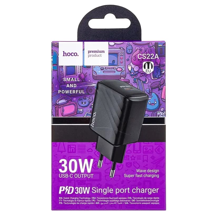 Адаптер сетевой - Hoco CS22A Value 30W PD (Type-C) (black)
