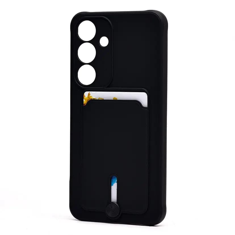 Чехол-накладка с картхолдером - SC304 для Samsung Galaxy S25 (black)