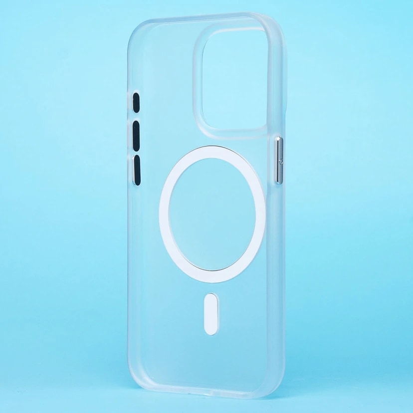Чехол-накладка - SM038 SafeMag для Apple iPhone 15 Pro (white/matte transparent) — фото 2