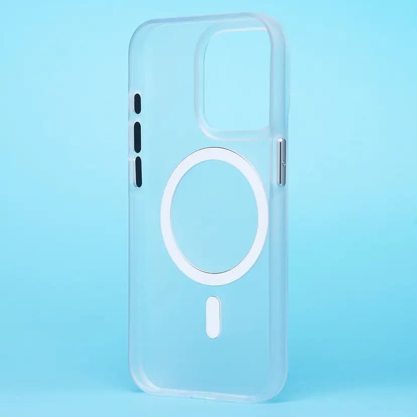 Чехол-накладка - SM038 SafeMag для Apple iPhone 15 Pro (white/matte transparent) — фото 2