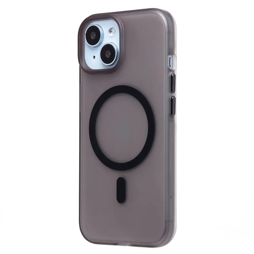 Чехол-накладка - SM038 SafeMag для Apple iPhone 15 (black/matte transparent)