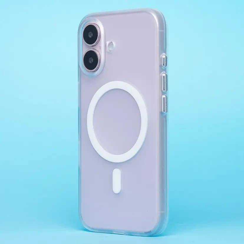 Чехол-накладка - SM038 SafeMag для Apple iPhone 16 (white/matte transparent)