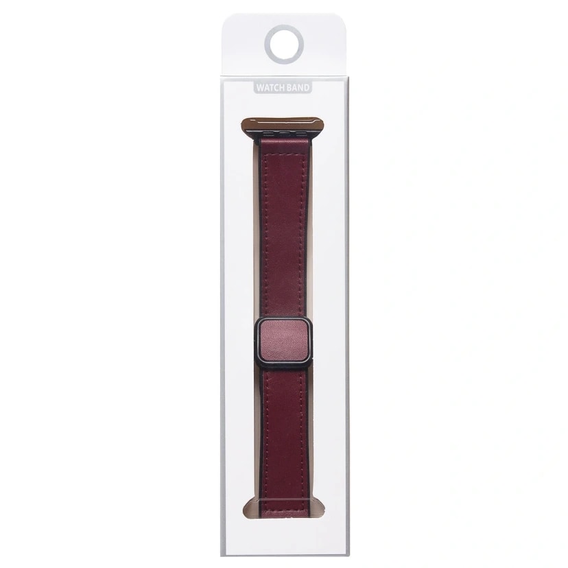 Ремешок на застёжке - ApW38 EcoSkin для Apple Watch 42/44/45/49 мм (wine red) — фото 3