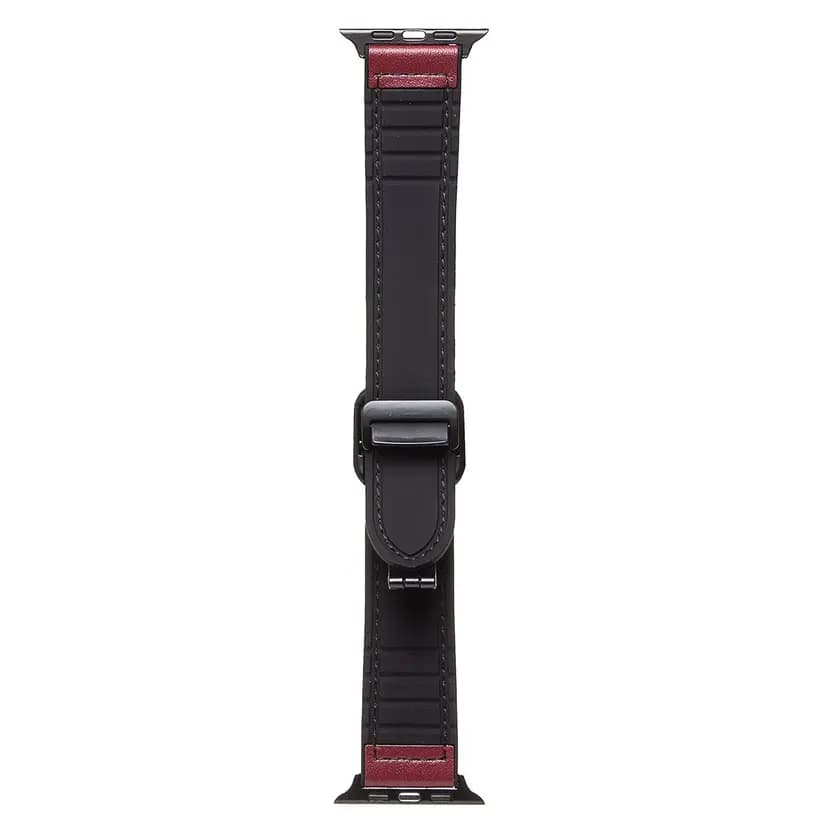 Ремешок на застёжке - ApW38 EcoSkin для Apple Watch 42/44/45/49 мм (wine red) — фото 3