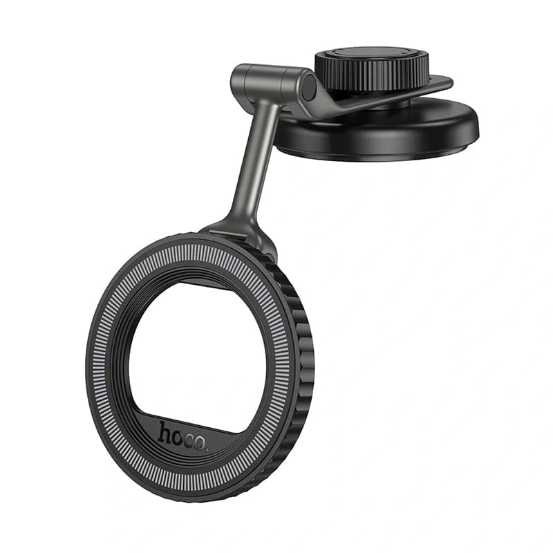 Автодержатель на клейкой основе магнитный SafeMag - Hoco H77 View (black/metal gray)