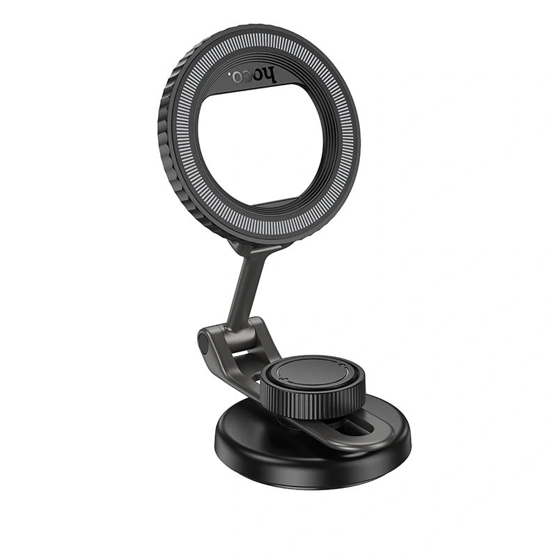 Автодержатель на клейкой основе магнитный SafeMag - Hoco H77 View (black/metal gray) — фото 2